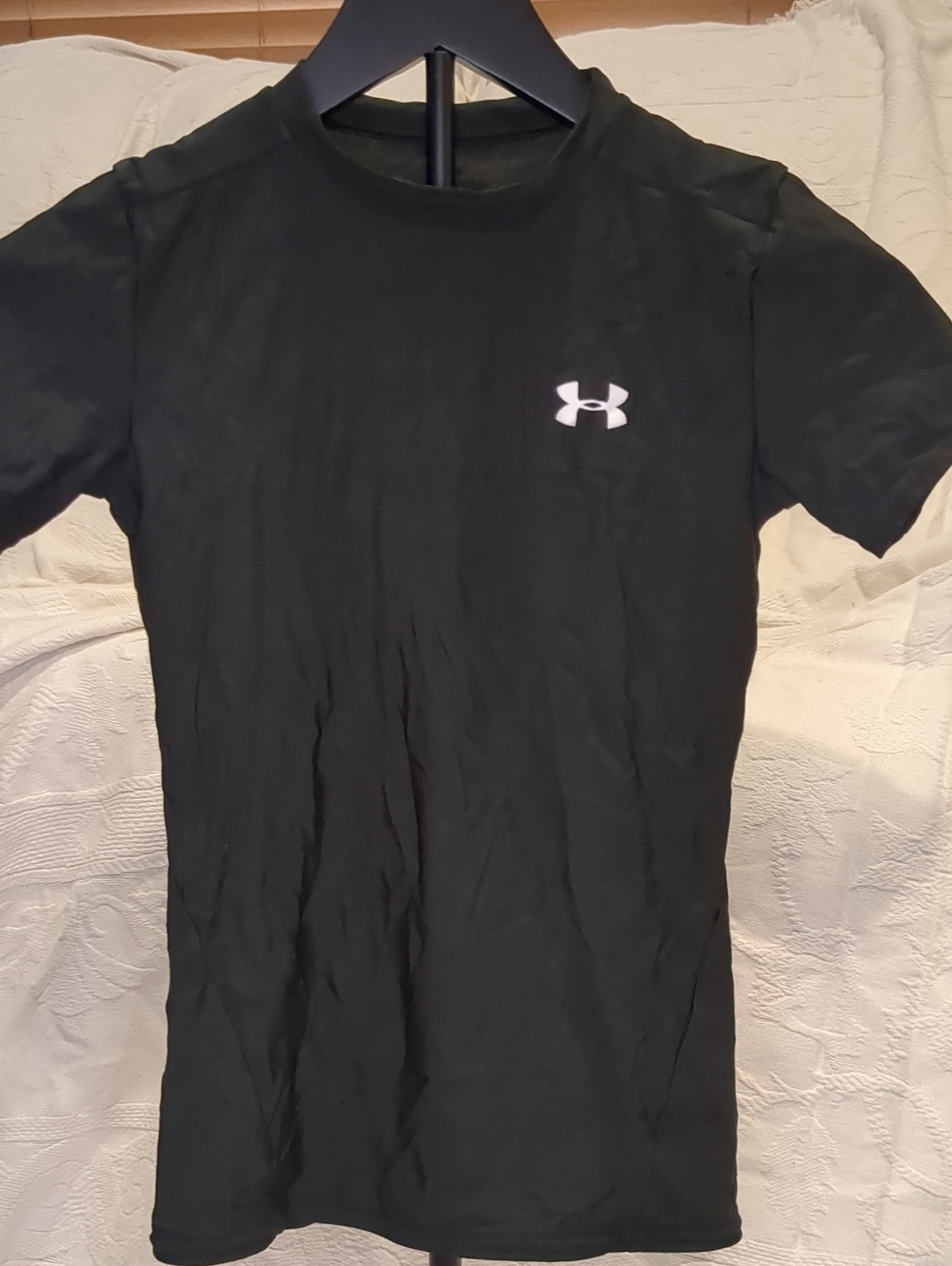Under Armour Black Short-Sleeve Performance Tee with White Logo